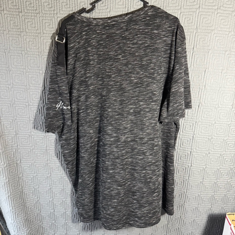 Marc Ecko Cut & Sew T-Shirt Men’s Side 4X Y2K Black Short Sleeve Belt Shoulders - Picture 9 of 9